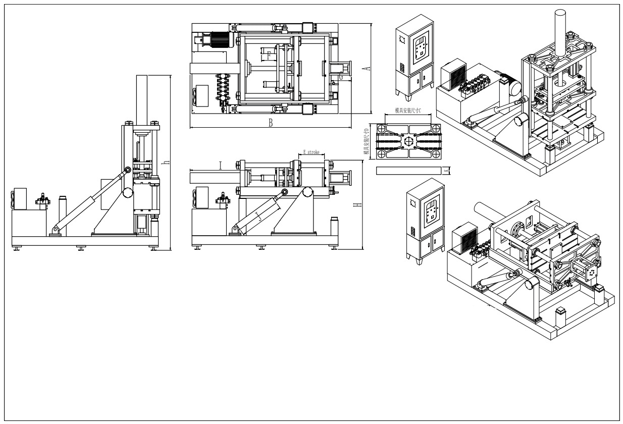 Schwerkraftgießmaschine mit vier Säulen Schwerkraftgießmaschine mit vier Säulen